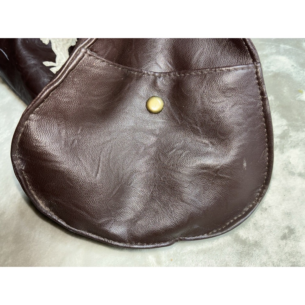 Braciano Purse Brown Faux Leather Embroidered Horses Western Vintage Bag *flaws - Picture 13 of 16